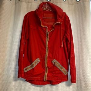 Fillmore California Rock Reflective Rain Jacket Red Hooded.  sz L